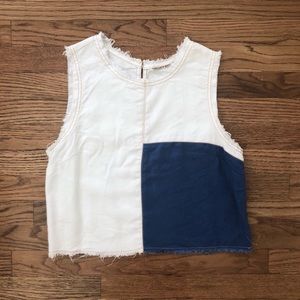 Anthropologie Color Block Denim Tank